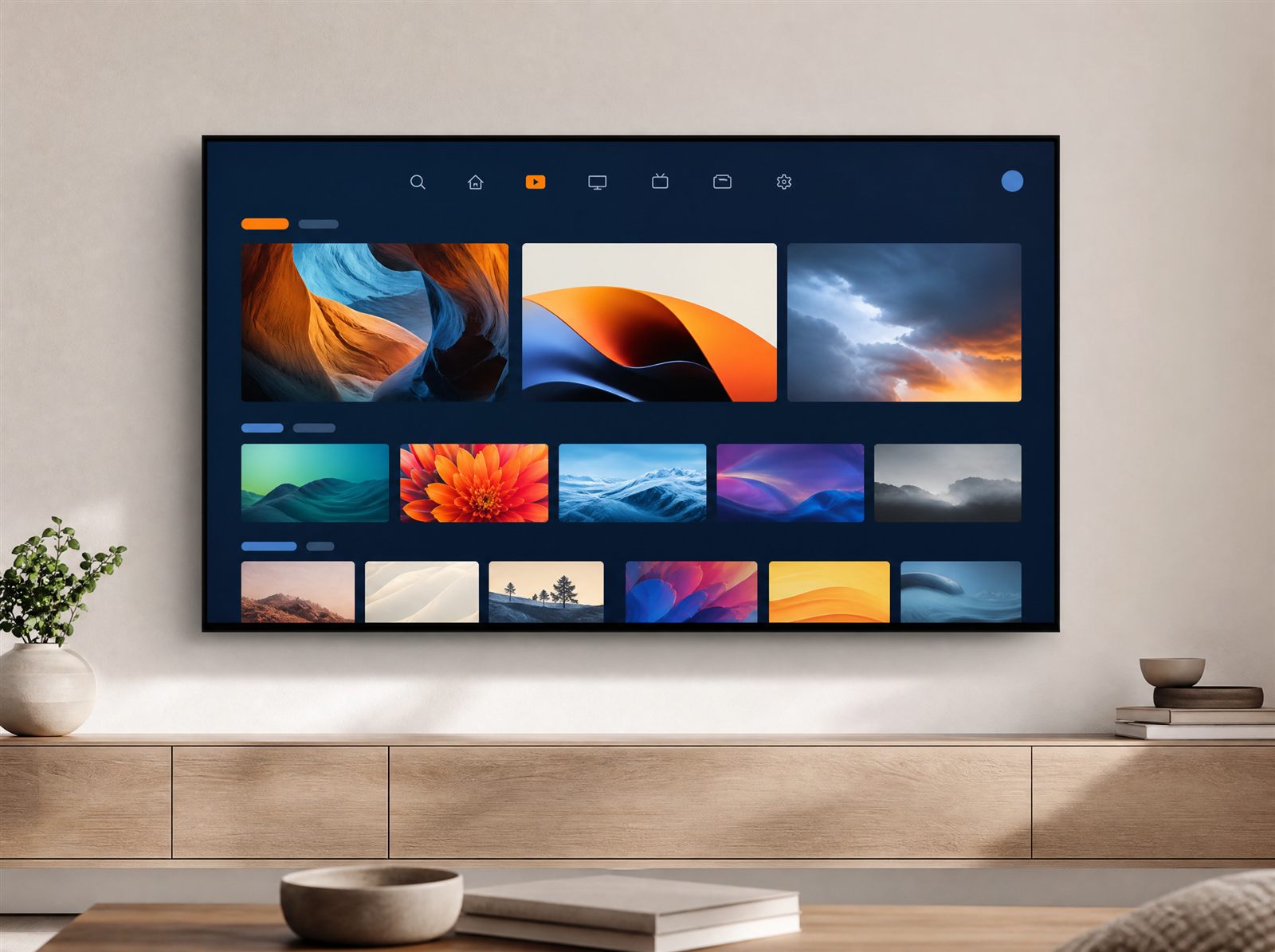 Streaming-interface met Nederlandse zenders op Smart TV