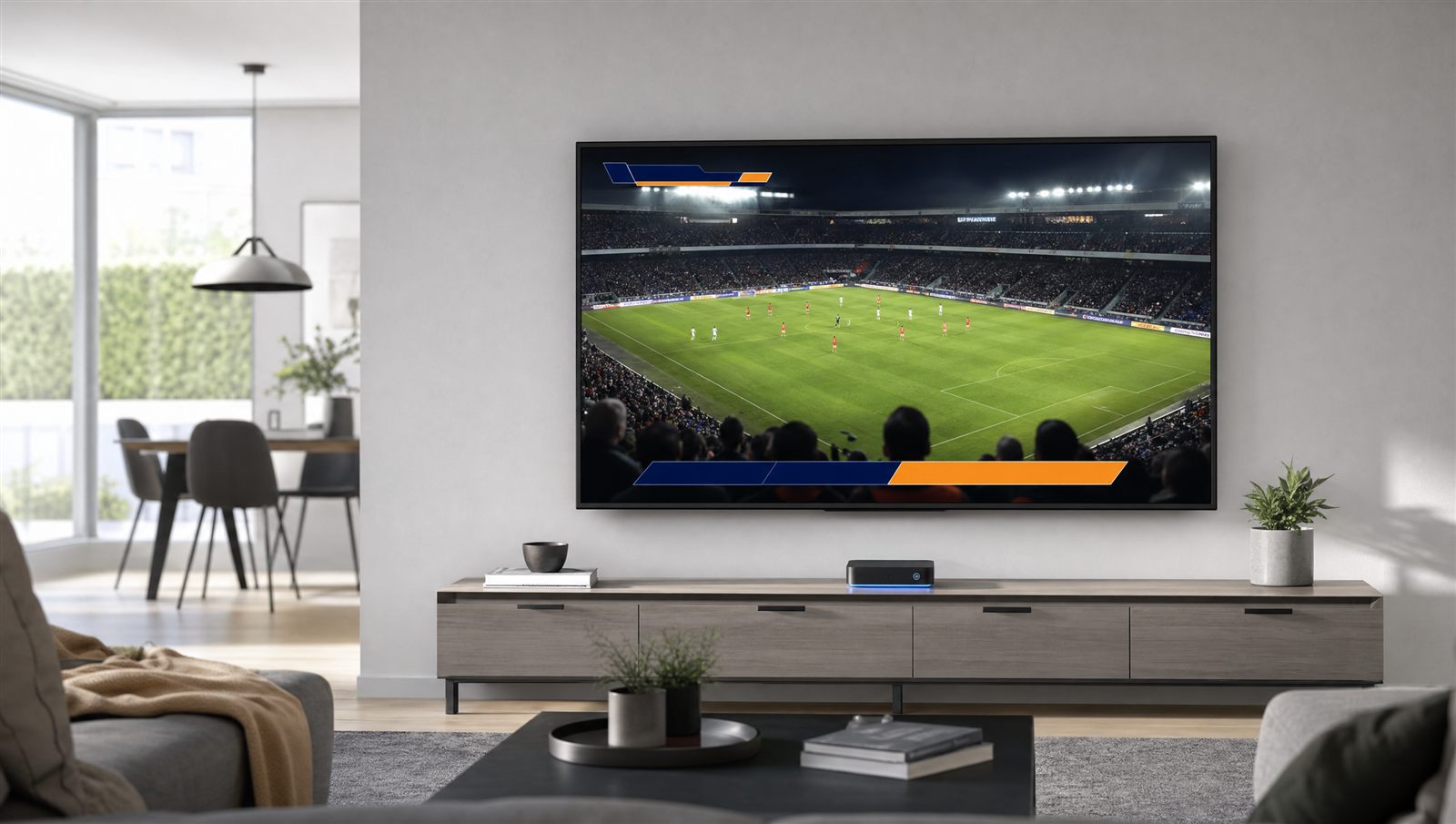 Smart TV met live voetbalwedstrijd via IPTV kopen X